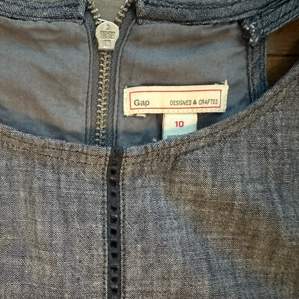 Gap Designed & Crafted Chambray Shift Dress Women’s 10, Medium Wash 100% Cotton - Picture 4 of 6